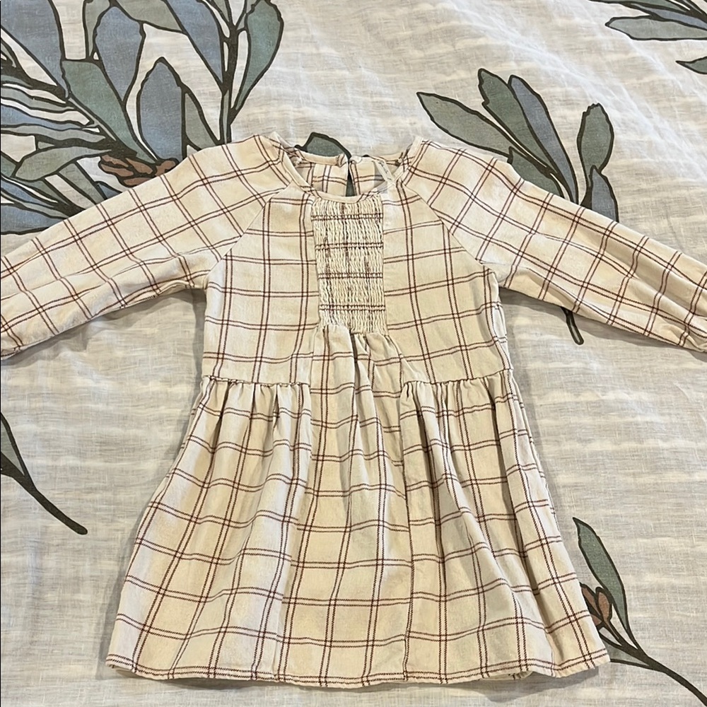 Rylee and Cru Cream Plaid Dress